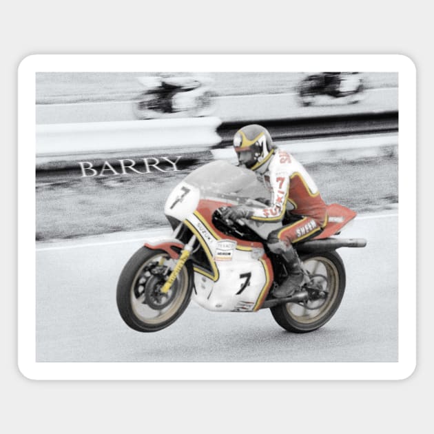 Barry Sheene, Moto GP Legend Motorbike Racer Champion Magnet by JonDelorme